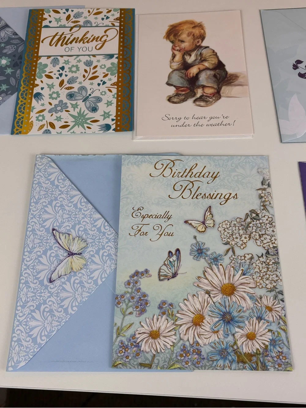 12 Mixed Assortment of Vintage Greeting Cards - Floral & Occasion Designs